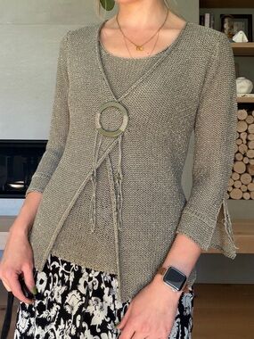 Light Olive khaki fairy Knit Sweater y2k